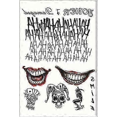 Imperméable À L'eau Tatouage Temporaire Autocollant Crâne Joker Clown Motif Tatouage Transfert D'eau Art Corporel Faux Tatouage Pour Les Femmes Hommes 