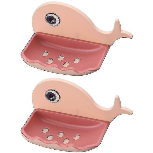 Forme De Baleine Porte-Savon Non Perforé, Savon De Drainage Plat Toilette Porte-Savon Étagère Murale Savon De Haute Qualité