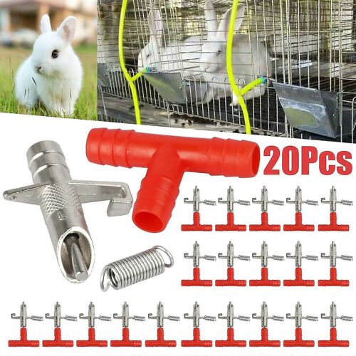 20pcs Lapin Eau Mamelon Abreuvoir Mangeoires Abreuvoir Automatique Fontaine Pour Ferrets