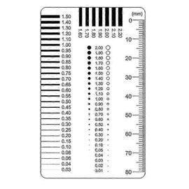 2 pièces - Compteur de fissures - Règle pour évaluateurs de véhicules - Mesure de défauts automobiles - Micromètre - Mesure de coin - Lot de 2 cartes d'experts