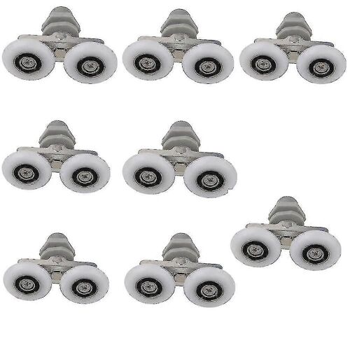 Roues de porte de douche, 8pcs Double Twin Top / Bottom Douche Door Rollers / Runners / Poulies / Roues Pièces de rechange de salle de bain