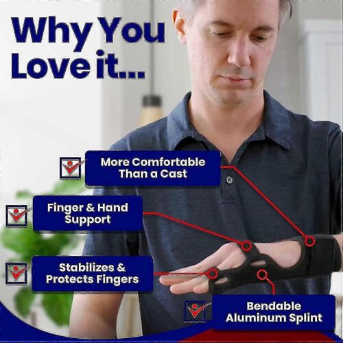 Métacarpien Gauche - Attelle De Doigt Petit/Moyen Attelle De Main Attelle De Doigt Petit Doigt Pour Les Fractures Du Boxeur,Anneau Cassé,Plâtre De L'auriculaire,Doigt À Ressaut Immobil
