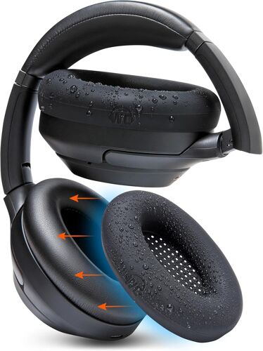 KALANKA-SweatZ XM3 ¿ Housses de Protection brevetées pour écouteurs Sony WH1000XM3 par | Cache-Oreilles en Silicone pour écouteurs Sony WH-1000XM3 | Black