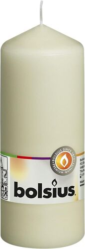 Lot de Bougies Pilier Bougies Pilier Pillar Candle, Single in Cello, 150/60 mm Ivoire