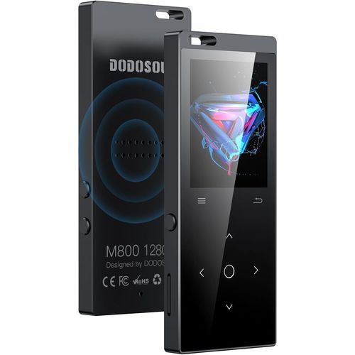 128Go Lecteur MP3, MP3 Bluetooth 5.2, Boucle Unique, Radio FM, Haut-Parleur HD Intégré, Enregistreur Vocal, Mini Design,Son HiFi, Idéal pour Le Sport, Écouteurs Inclus
