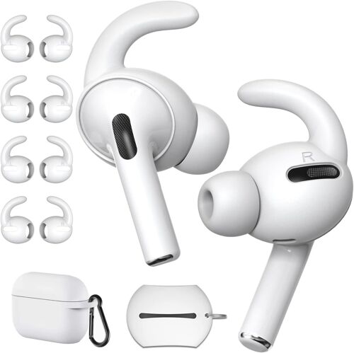 Lot de 4 paires de crochets d'oreille antid¿¿rapants en silicone compatibles avec Apple AirPods Pro 2019