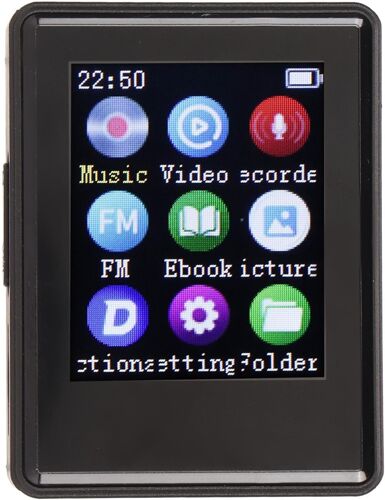 Lecteur MP35.0, écran 1,77 Pouces, Son HiFi, Radio FM, Livre électrique, Photo, Lecteur MP3 MP4 Portable avec, Puce de Décodage Sonore, Design Compact, Facile à (avec Carte