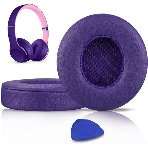 Replacement Ear Pads for Beats Solo 2 & Solo 3 Wireless Over-Ear Headphones, Protein Leather Covered Earmuffs, Noise Cancelling Memory Foam