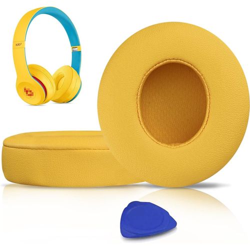 Replacement Ear Pads for Beats Solo 2 & Solo 3 Wireless Over-Ear Headphones, Protein Leather Covered Earmuffs, Noise Cancelling Memory Foam