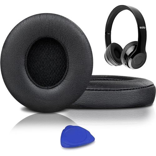 Replacement Ear Pads for Beats Solo 2 & Solo 3 Wireless Over-Ear Headphones, Protein Leather Covered Earmuffs, Noise Cancelling Memory Foam