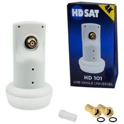 HD101 LNB Single Tête Parabole Universelle Full HD 4K Gain 65dB France Astra EUTELSAT