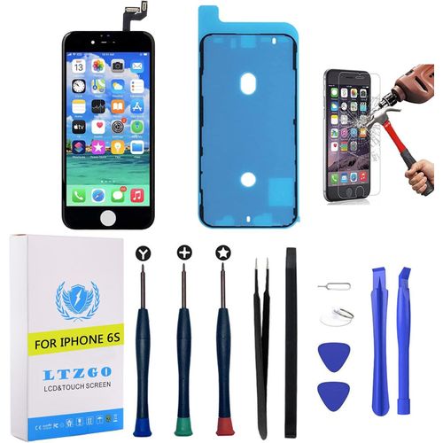 Display Écran Vitre Tactile Lcd Compatible Avec Iphone 6s A1633,A1688,A1700 Noir Avec Kit De Réparation Remplacement Avec Trousse Outils Et Adhésif Sans Home Bouton