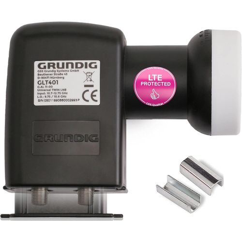 Double tête LNB pour parabole satellite numérique 2 récepteurs, TV et TV Avec filtre LTE Full HD, 4K, HDTV, 0,1 dB 2 voies Protection contre les intempéries Résistant au froid et à la