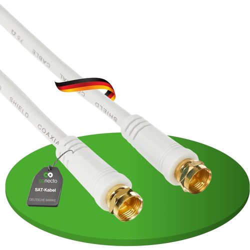 Sat Antenna Cable Coaxial Cable Satellite TV Cable 1m Quadruple Shielded F Connector for HDTV, Receiver, Satellite, Dab, Radio, White