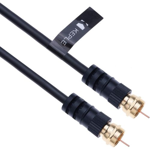 Câble coaxial vers connecteur M-plug F-F broches pour satellite Sat Bosch SkyDSL Unitymedia TV HDTV DVB DVD Radio/Coax Antenne Freeview Coaxial Coax Antenne Adaptateur Câble TV - 2 m Noir