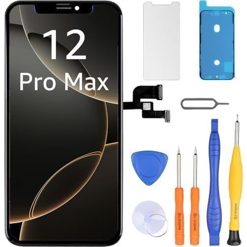 KALANKA-20253 Écran de rechange pour iPhone 12 Pro Max LCD 6,7"" FHD 3D, tactile, numériseur, cadre de montage et kit de réparation