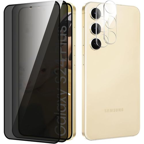 Cauc-Verre Trempé Anti-Espion Pour Samsung Galaxy S24 Plus, Film Protection D'écran, Film Protection Ecran, Anti-Rayures Verre Trempé, 2+2 Pièces