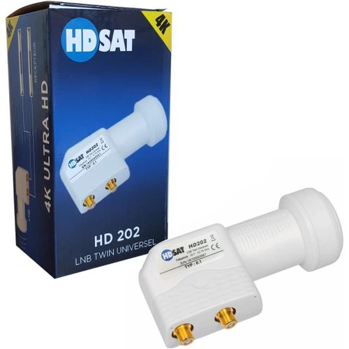 HD202 LNB Twin Full HD 4K Tête Parabole 2 Sorties 0,1dB