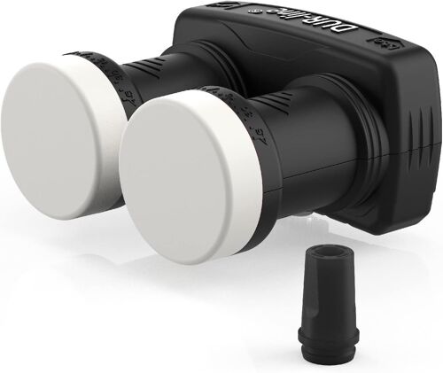 LNB monobloc 6°-Astra 19,2° E + Hotbird 13° 1 participant & 2 satellites (MB6-QS) Double LNC avec DiSEqC intégré Full HD,4K,8K,3D Résistant aux intempéries blindage mobile,(MB6-US)