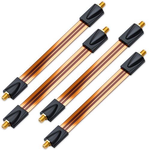 4x Traversée de Fenêtre Câble SAT 17 cm Flexible 26 cm de Longueur Câbles de Fenêtre Raccord Fenêtres & Portes Plaqué or Extrêmement Plat Blindé Tampons Adhésifs - Cuivre