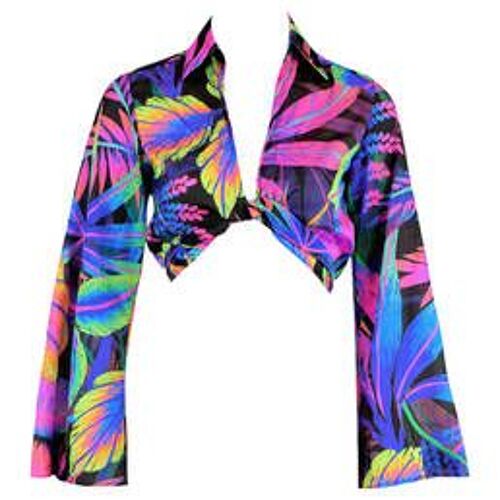 Luli Fama Chemise Crop Top De Plage Néon Nights