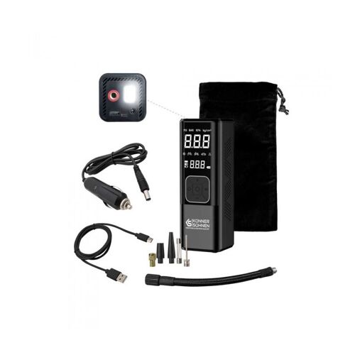 Mini compresseur à batterie 120W, 10 bars, Manomètre digital - Könner Söhnen KS P20