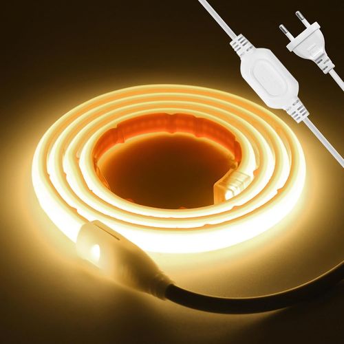Ruban Led Cob 220v,288 Led/M Ip67 Etanche Bandeau Led Néons Bande,50cm Couper,Colle Double Face,Super Lumineux Strip Light Pour Extérieur Chambre À Coucher,Décoration De La Maison.[Q79]