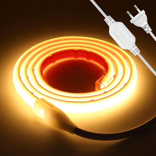 Ruban Led Cob 220v,288 Led/M Ip67 Etanche Bandeau Led Néons Bande,50cm Couper,Colle Double Face,Super Lumineux Strip Light Pour Extérieur Chambre À Coucher,Décoration De La Maison.[Q81]