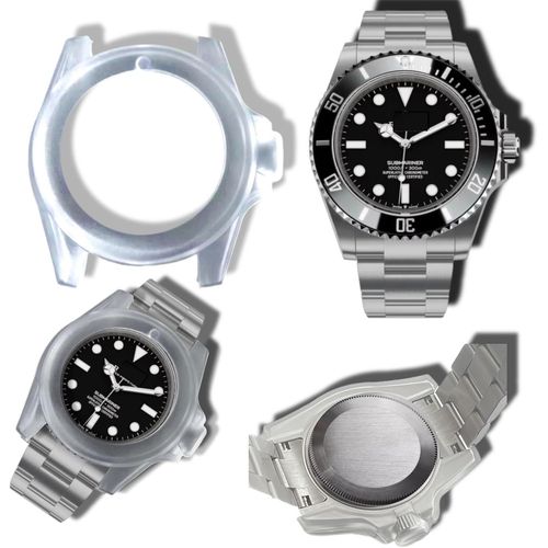 KAL-Étui De Protection Pour Montre Rolex Submariner Ou Hommage Addiesdive, Pagani Desing, Etc., Pour Homme En Acier Inoxydable De 40 À 41,5 Mm De Diamètre. Boîtier En Silicone., Transparent