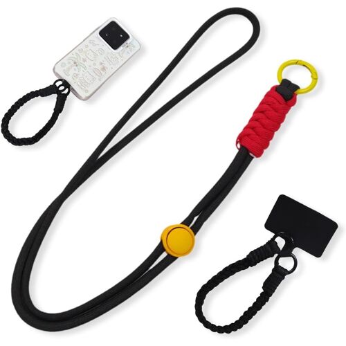 2 Pièces Cordon Telephone Portable,Chaîne À Boucle Pendentifs Pour Téléphones Portables,Tour De Cou Telephone,Collier Telephone Portable Avec Patch,Bracelet Telephone Pour Femmes Filles (A).[U1918]
