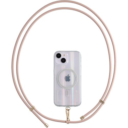 Silicone Cordon Telephone Portable, Universelle Réglable Tour De Cou Telephone Avec Patchs, Lanière De Téléphone Portable Pour Iphone/Samsung Et Tous Les Smartphones - Or Rose