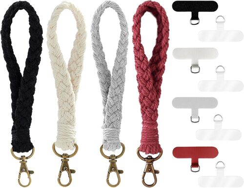 KAL-Chaine Telephone Portable, Dragonne De Lanière De Téléphone Portable Avec Onglets D'Attache, Dragonne De Téléphone Portable Pour Filles Femmes