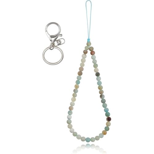Kalanka-Dragonnes De Poignet En Pierre Naturelle Pour Téléphone Charms Perlés De Pierres Précieuses D'amazonite Corde De Longe Anti-Perte Faite À La Main Pour Téléphone Suspendu