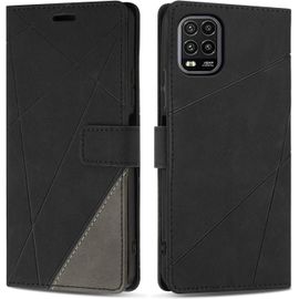 Mdy-Coque Pour Xiaomi Mi 10 Lite 5g, Protection Housse Etui En Cuir Pu Portefeuille Livre Pour Xiaomi Mi 10 Lite 5g, Emplacements Cartes, Fonction Support, Noir