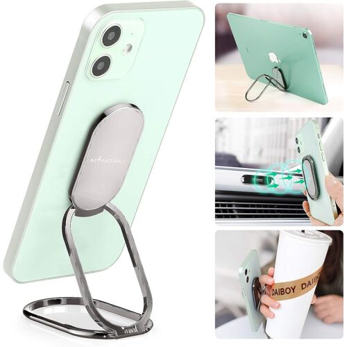 Anneau De Support Pour Téléphone Portable - Rotation À 360 ° - Ultra Fin - Pliable - Compatible Avec Iphone,Ipad,Smartphones,Tablettes (Avec Support Magnétique Universel Pour Voiture)¿(Q273)