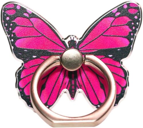 Anneau De Support Pour Téléphone Portable Réglable À 360°Motif Papillon Mignon Anneau De Support Pour Téléphone Avec Boucle De Bouton Les Smartphones,Iphone,Samsung-Rose[Car781706]