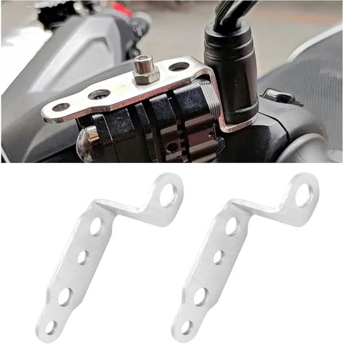 2pcs De Moto Argent Projecteur Support De Montage, De L'argent Rétroviseur Lumière De Brouillard Support De Montage, Lumière De Travail De La Barre Des Supports D'extension Pour