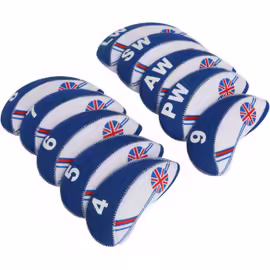(14,5 X 7 X 0,8 Cm) Lot De 10 (Royaume-Uni), Bleu - Couvre-Fers De Golf Pour Titleist, Callaway, Ping