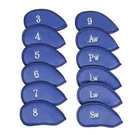 (17,5 X 91,5 Cm) Lot De 12 Couvre-Fers De Golf En Cuir Synthétique Avec Chiffres, De Luxe, Pour Hommes, Portables, Compatibles Avec Toutes Les Marques