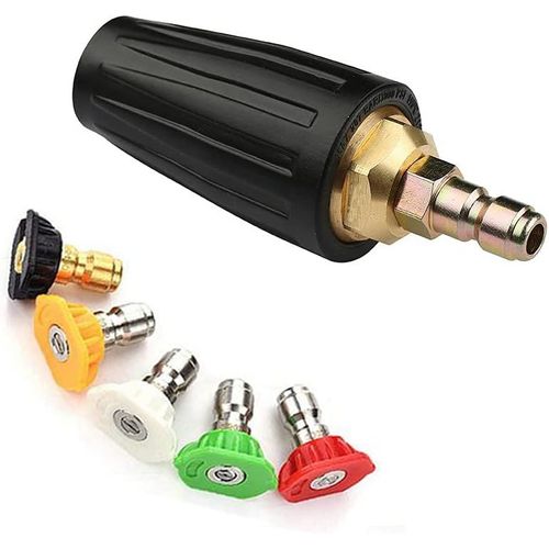 Buse turbo rotative, 1,8 GPM 3000 PSI 035 Buse turbo rotative pour nettoyeur haute pression, connexion rapide 1/4"", ensemble d'accessoires pour pistolet de nettoyage haute pression