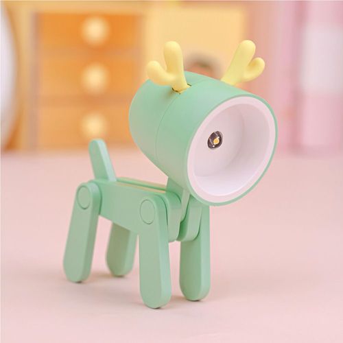 Led Veilleuse Mini Lampe De Bureau Pliante Mignon Lumières Pour Animaux De Compagnie Chien Cerf Portable Veilleuse Étudiant Salon Décor Cadeau - Type Green Deer