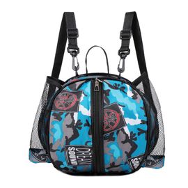 (Camouflage Bleu) Sac À Dos De Basket-Ball De Grande Capacité, Sac Lisse Avec Fermeture Éclair À Double Sens, Pas Facile À Perdre, Stable