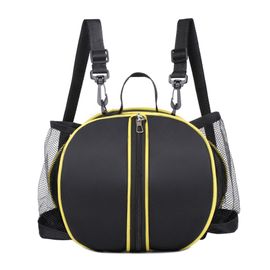 (Noir) Sac À Dos De Basket-Ball De Grande Capacité, Sac Lisse Avec Fermeture Éclair À Double Sens, Pas Facile À Perdre, Stable