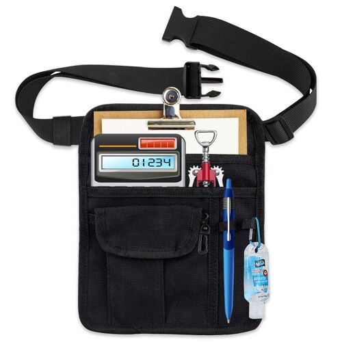 Sac ceinture pour serveurs - Sac banane pour restaurant Le noir