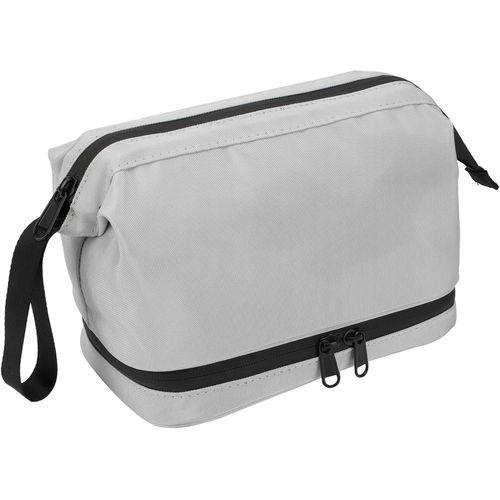 Gris Sac de Toilette, Imperméable à l'eau un Sac de Maquillage pour les Hommes et les Femmes, Grand Organisateur de Voyages avec deux Compartiments pour les Accessoires, Kit de Rasage