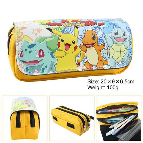 Trousse À Crayons Double Grande Capacité Pikachu Pour Enfants B