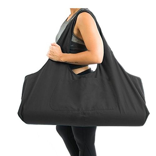 Sac De Transport Pour Tapis De Yoga - Noir, Grand Sac Fourre-Tout Avec Poches, Convient Aux Tapis Avec Poches De Rangement Multifonctions, Léger Et Durable