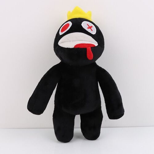 Peluche Rainbow Friends en coton de 25 cm pour Halloween, noire