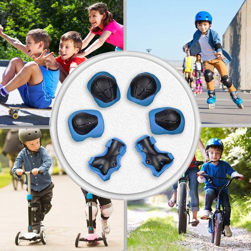 Kit De Protection Roller Enfant, Coudière Genouillère Protège Poignet Enfant (Genouillères + Coudières + Protège-Poignets) Support Pad Pour Bmx, Skateboard, Roller, Vélo, Patin À Glace