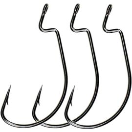 Lot De 100 Hameçons De Pêche À Ver Décalés Noirs, Taille 5/0